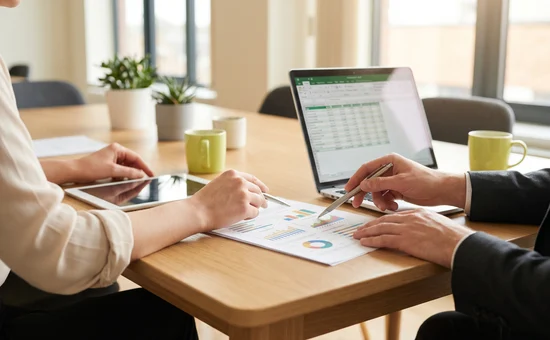 Reviewing a client's SEO strategy and analytics report