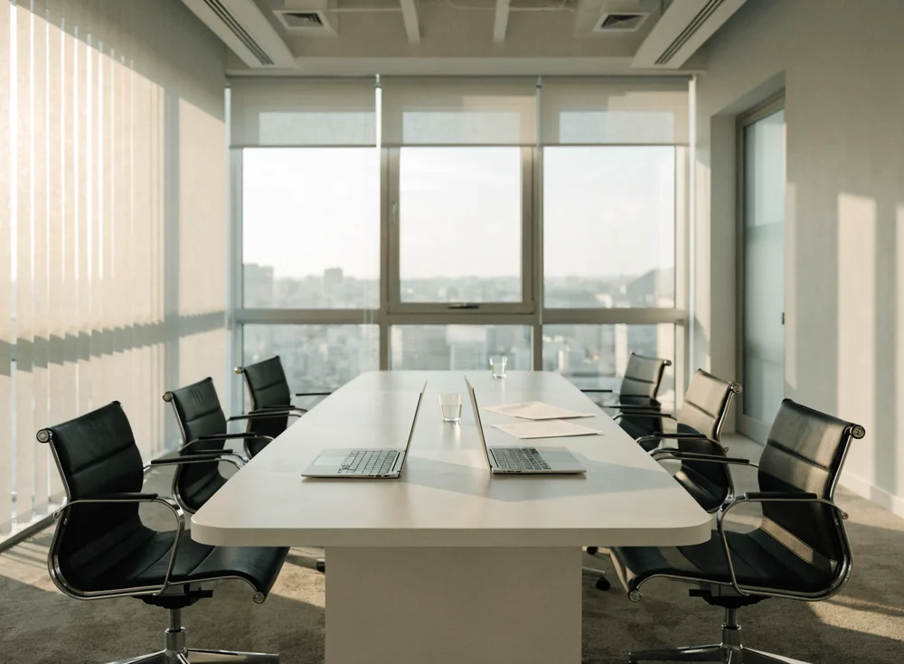 A modern professional services office boardroom